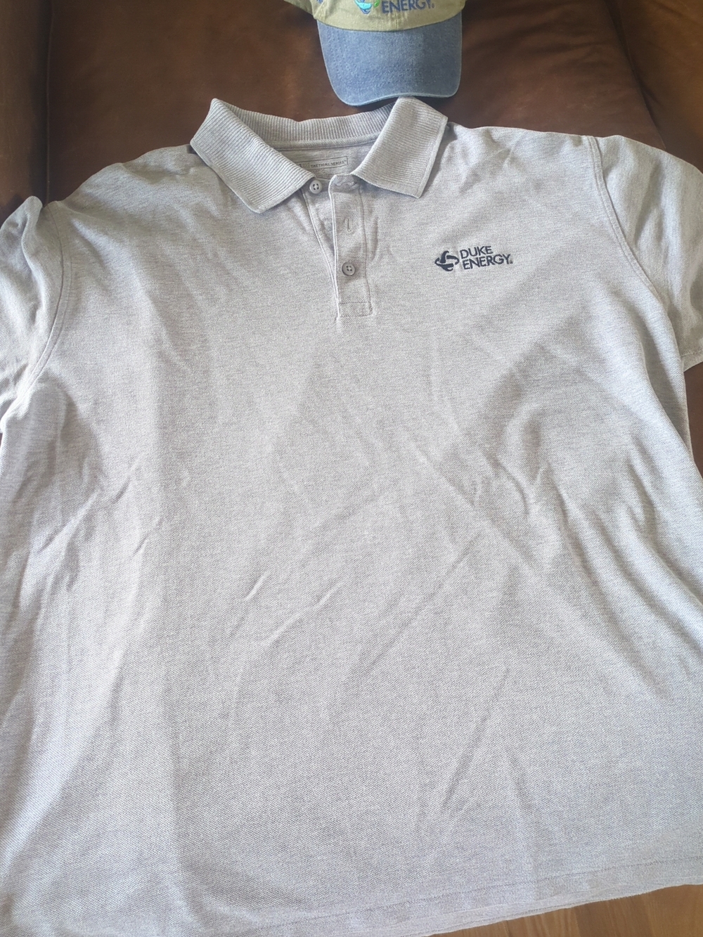 5.11 Tactical Light Gray Polo with Subtle Logo duke Energy And Hat